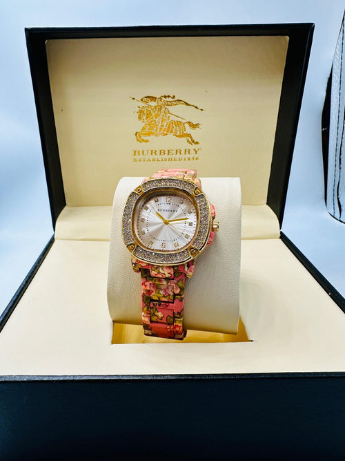 Burberry Women’s Luxury Floral Watch Designer Wristwatch