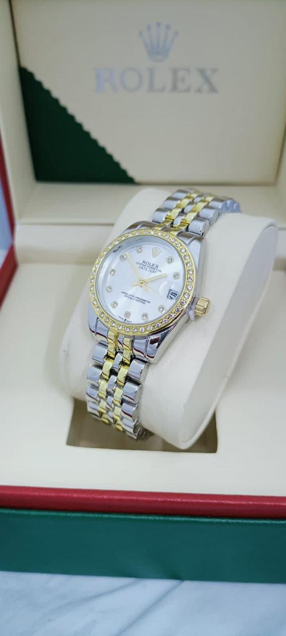 Rolex Lady-Datejust Style Diamond Dial Stainless Steel Watch for Women