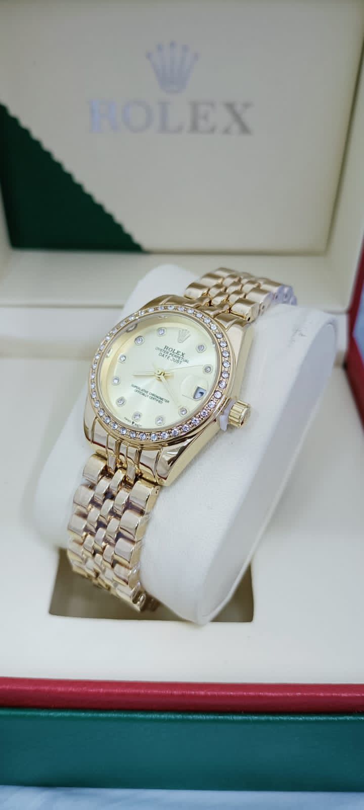 Rolex Lady-Datejust Style Diamond Dial Stainless Steel Watch for Women