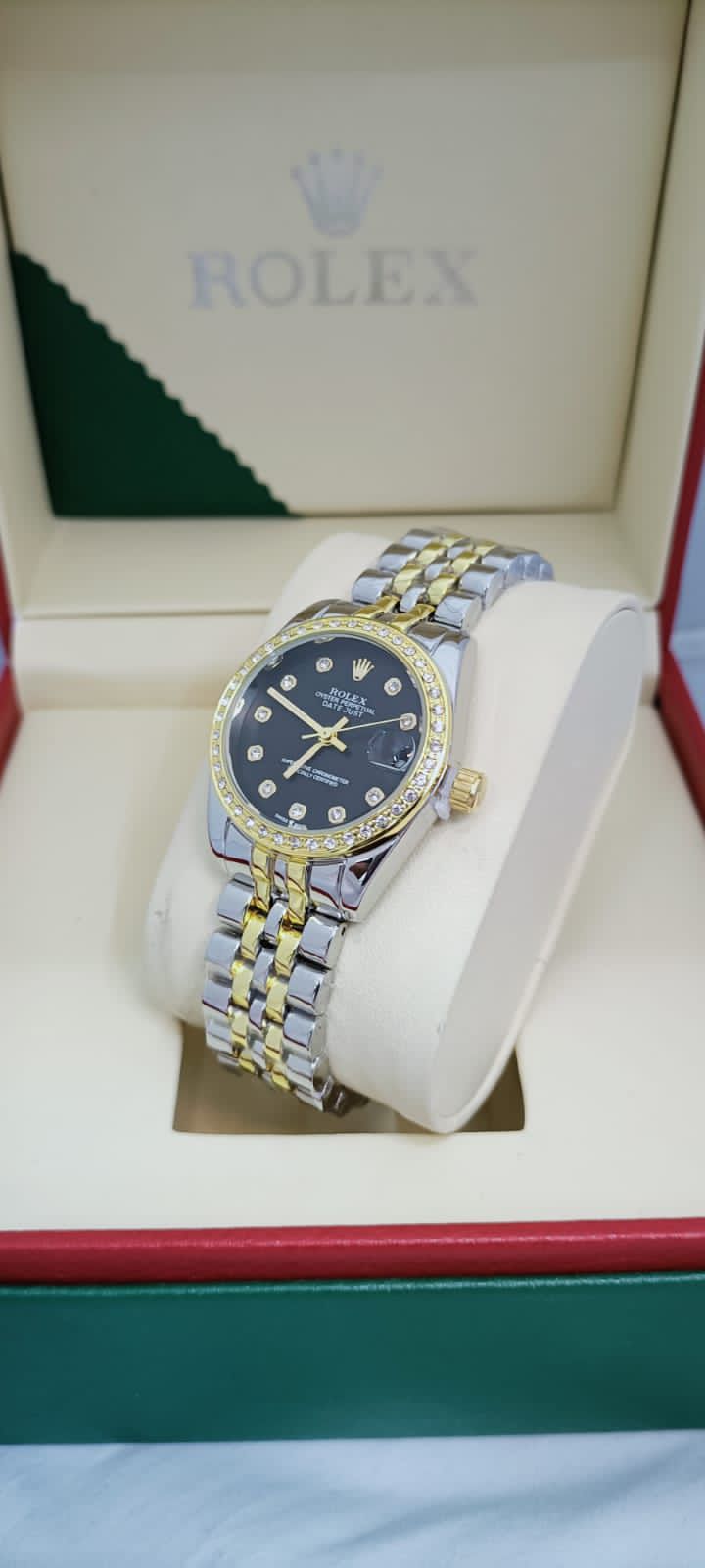 Rolex Lady-Datejust Style Diamond Dial Stainless Steel Watch for Women