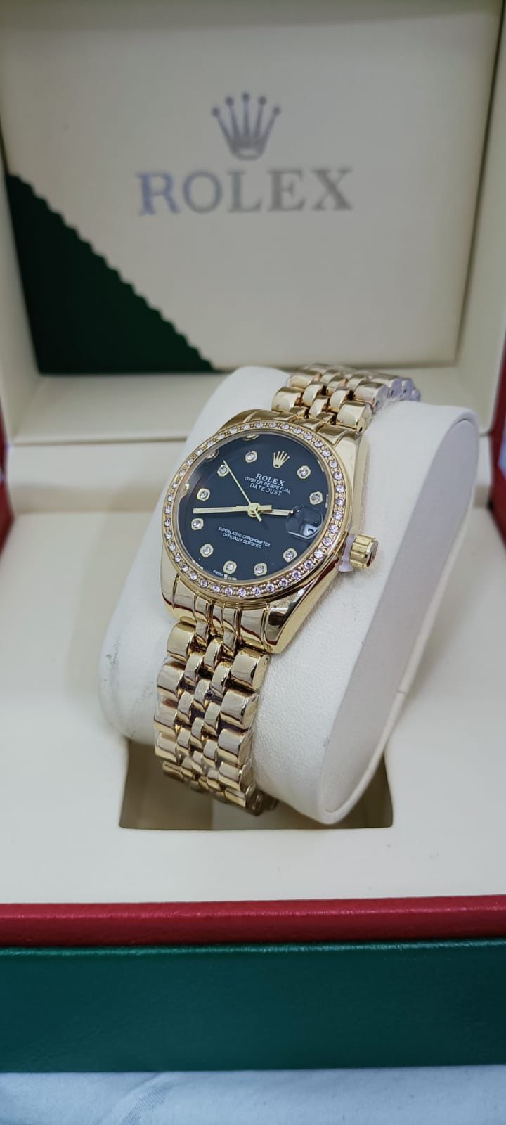 Rolex Lady-Datejust Style Diamond Dial Stainless Steel Watch for Women