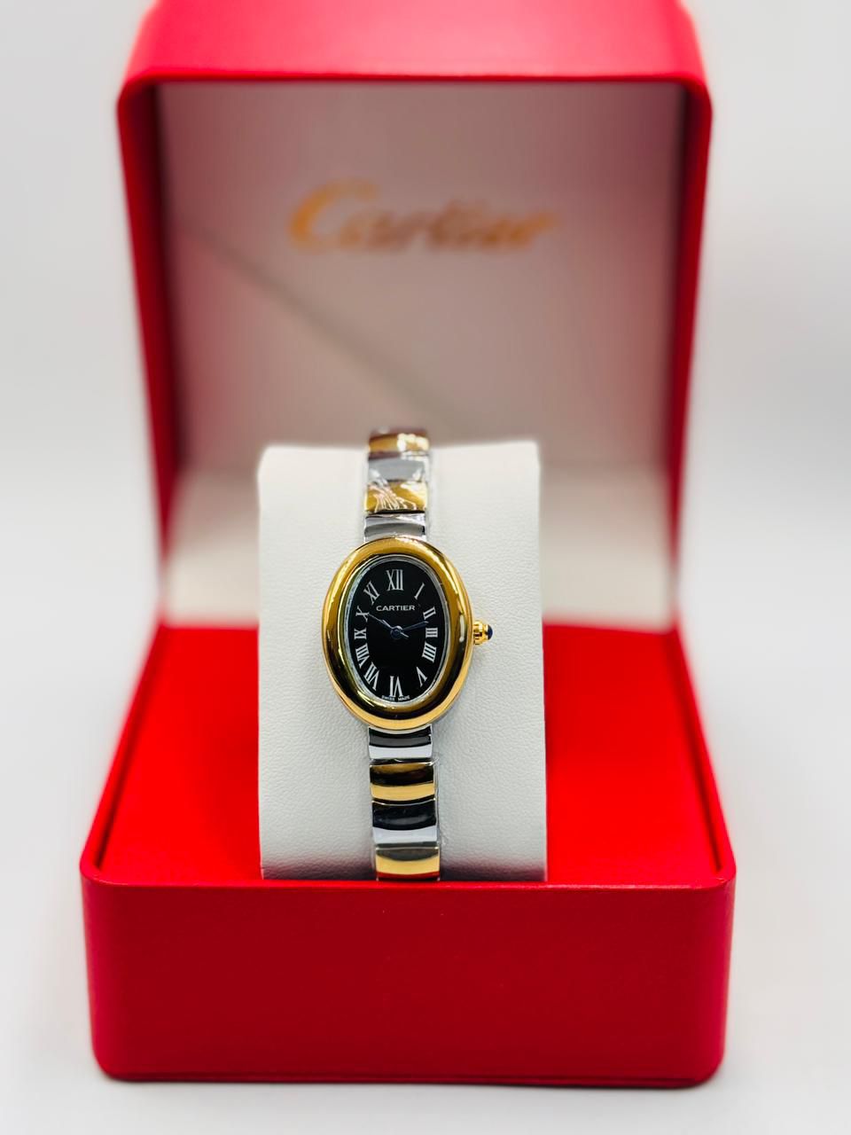Elegant Cartier Style Oval Green Dial Women’s Watch