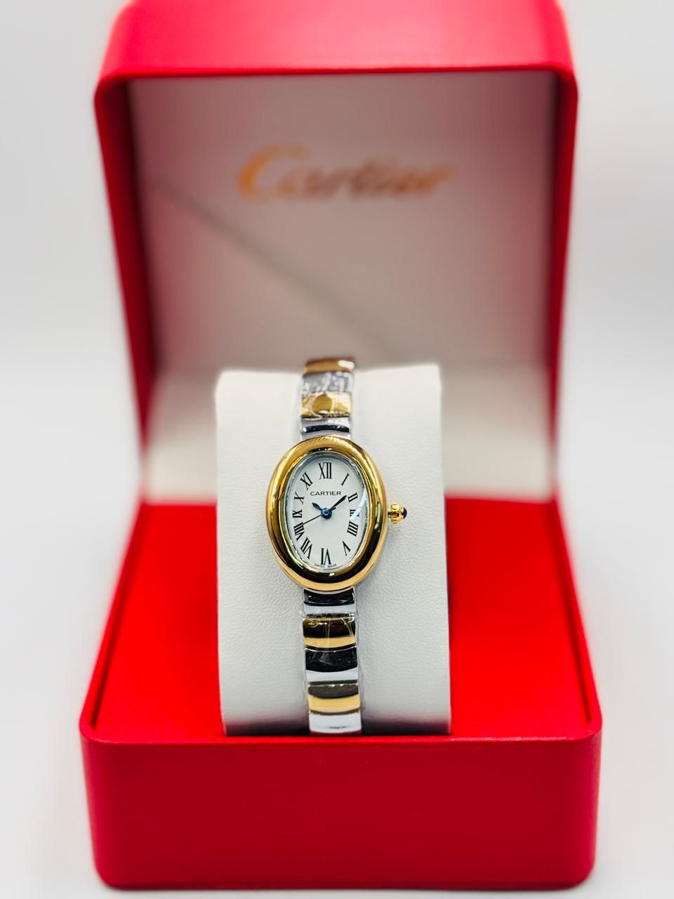 Elegant Cartier Style Oval Green Dial Women’s Watch