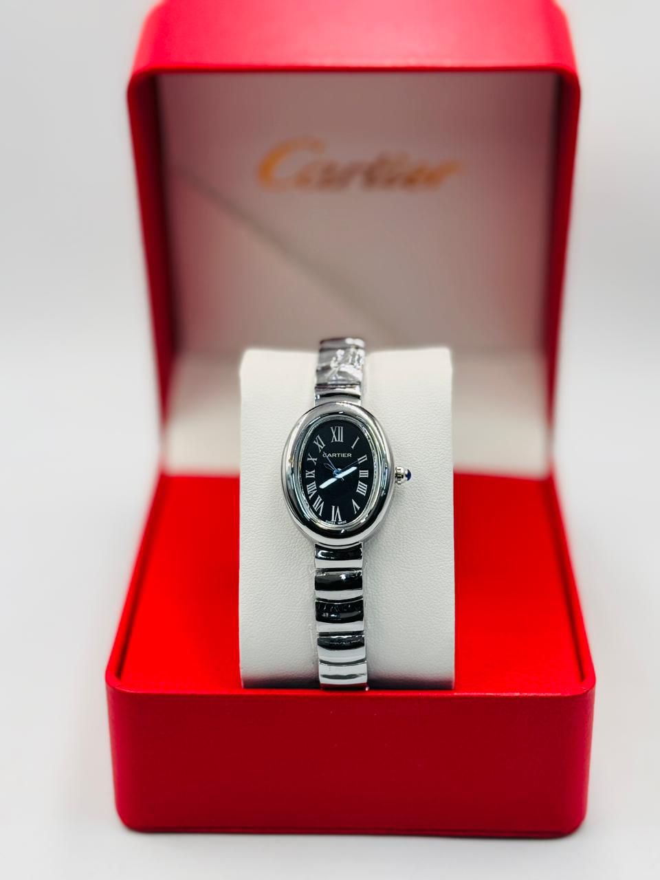 Elegant Cartier Style Oval Green Dial Women’s Watch