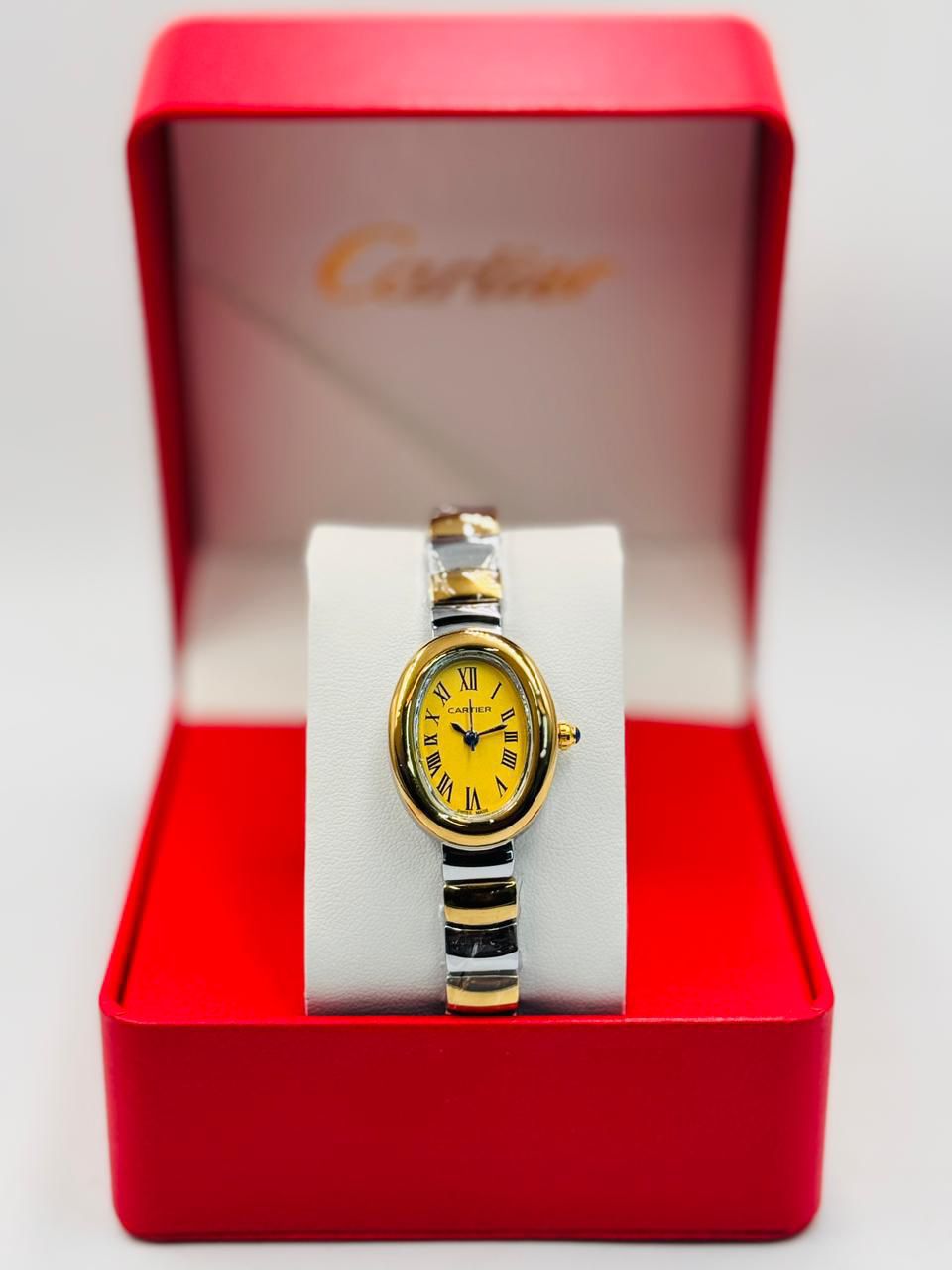 Elegant Cartier Style Oval Green Dial Women’s Watch