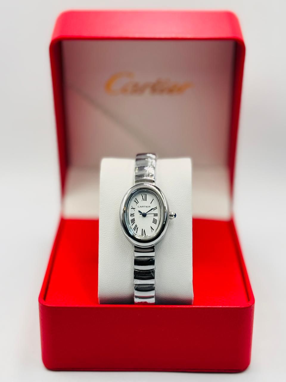 Elegant Cartier Style Oval Green Dial Women’s Watch