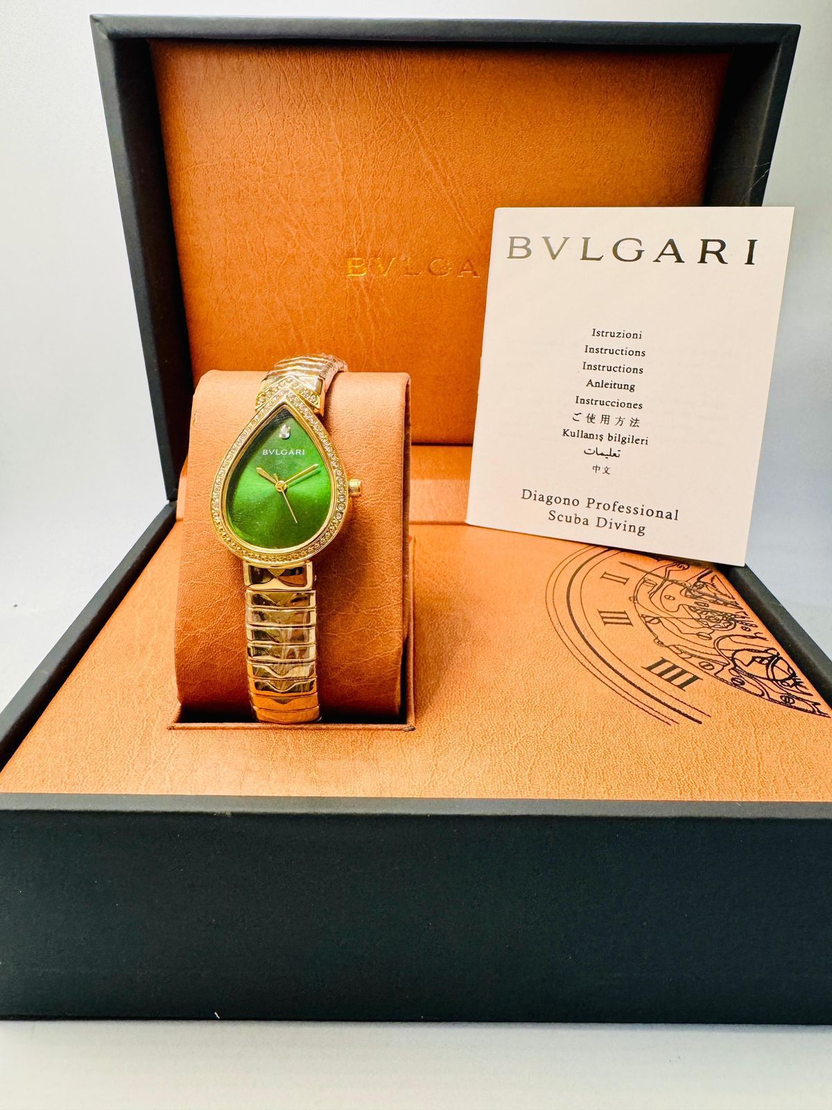 Luxury Bvlgari Style Gold Teardrop Women’s Watch
