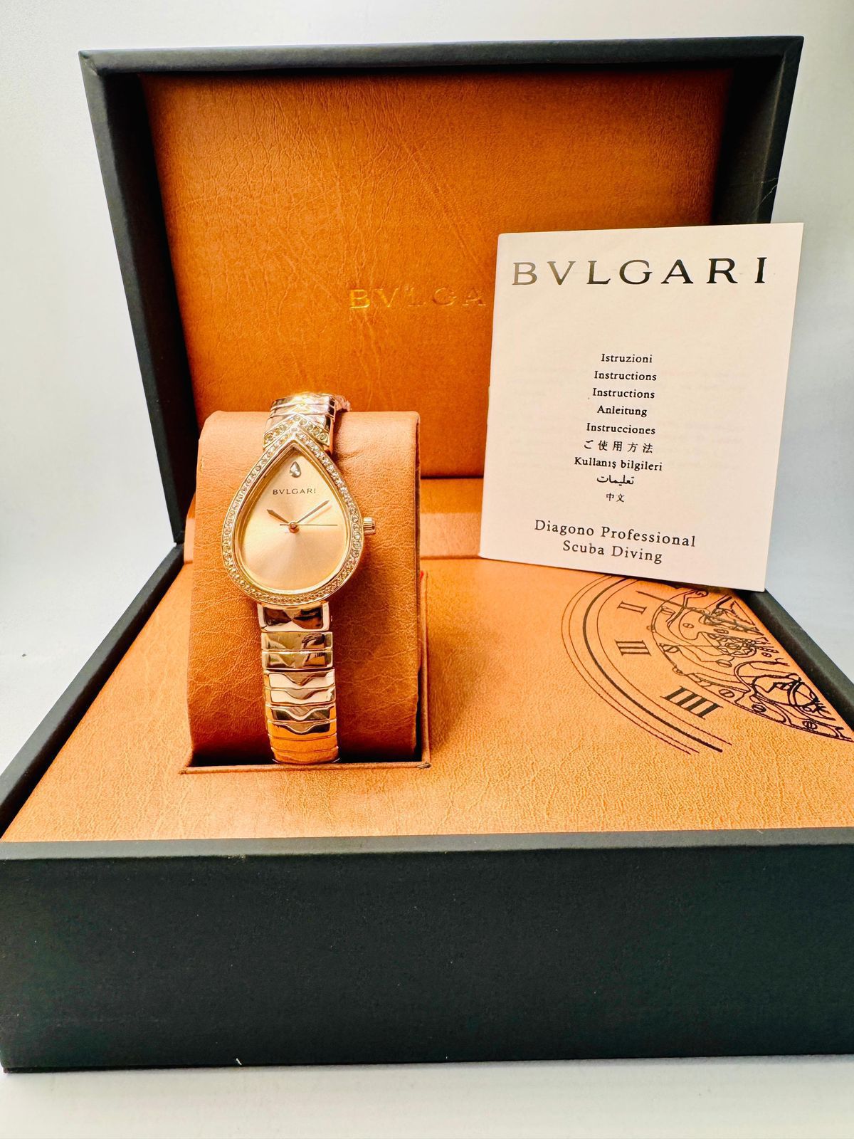 Luxury Bvlgari Style Gold Teardrop Women’s Watch