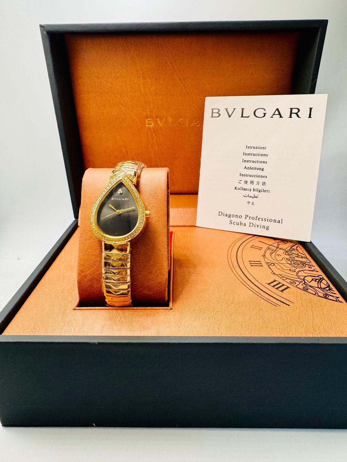 Luxury Bvlgari Style Gold Teardrop Women’s Watch