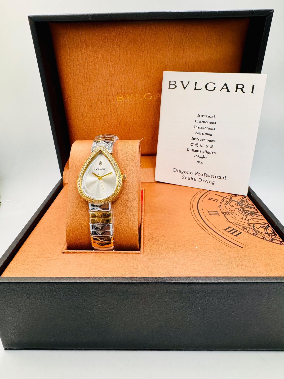 Luxury Bvlgari Style Gold Teardrop Women’s Watch