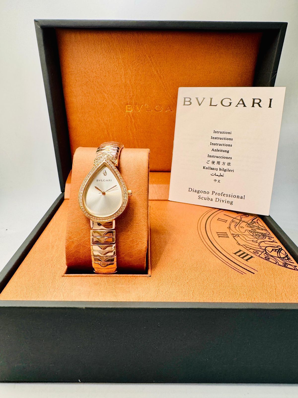 Luxury Bvlgari Style Gold Teardrop Women’s Watch