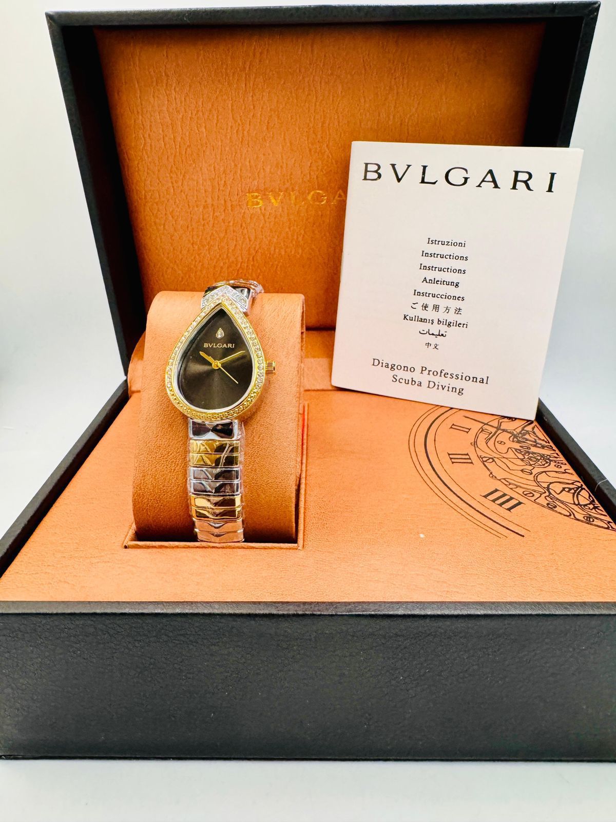Luxury Bvlgari Style Gold Teardrop Women’s Watch
