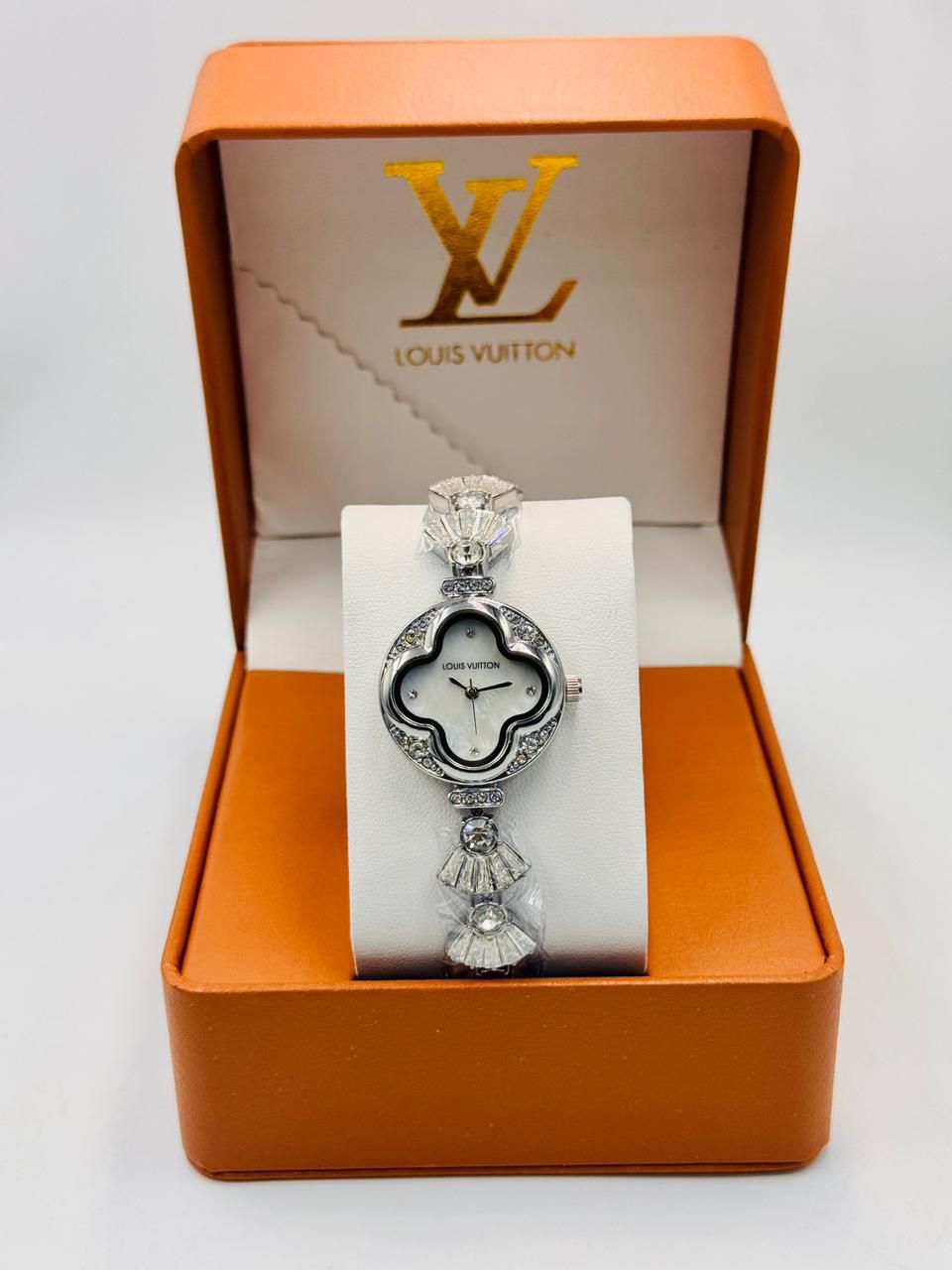 Louis Vuitton Women's Luxury Gold Dial Diamond Bracelet Watch