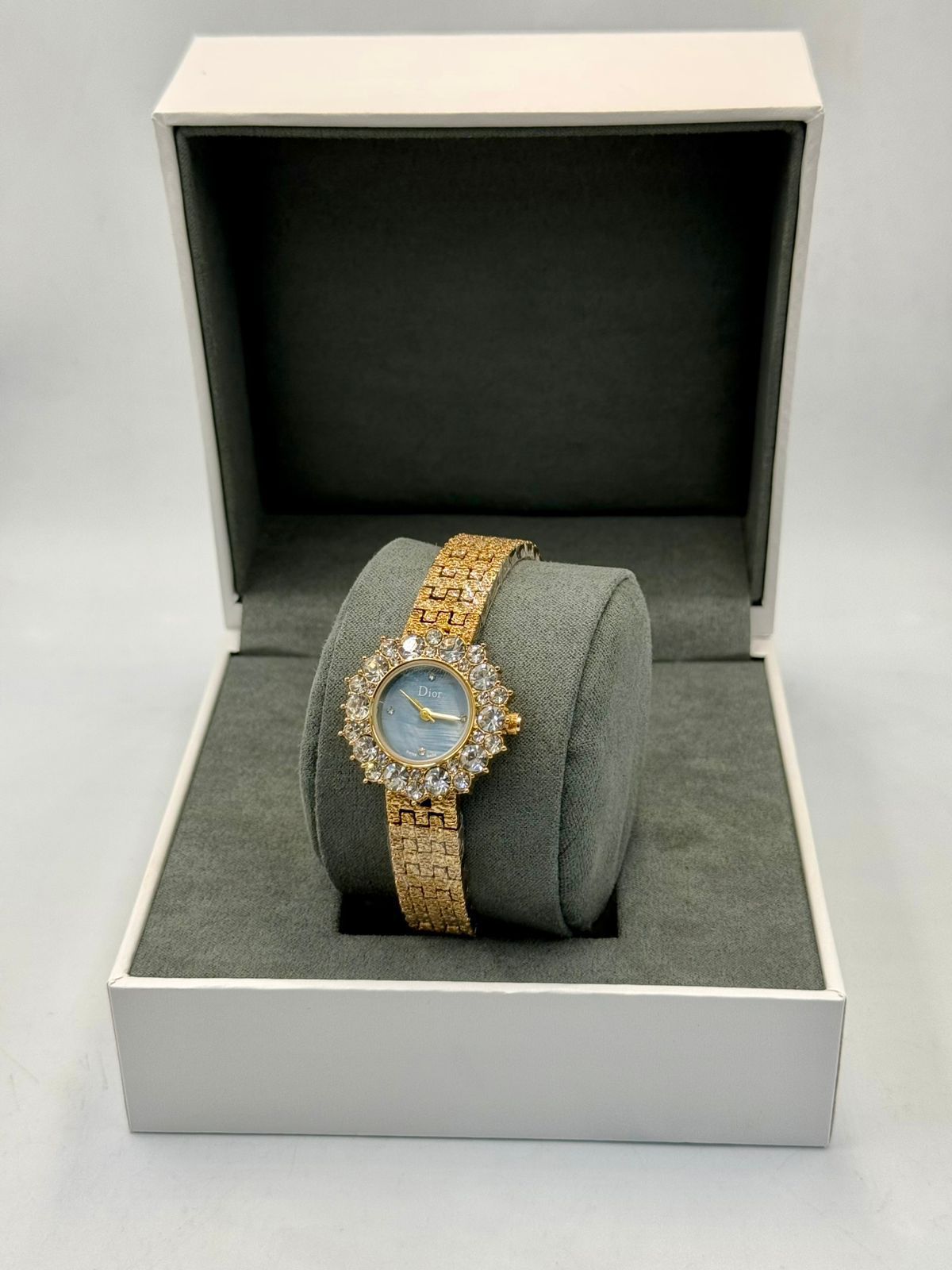 Dior Women's Luxury Crystal Bezel Gold Watch