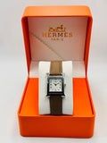 Hermes Women's Classic Square Dial Leather Strap Watch