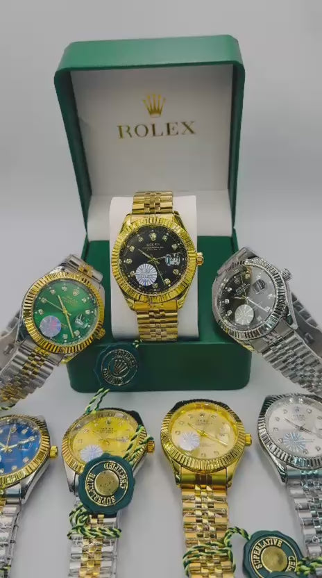 Rolex Datejust Style Two Tone Men's Wrist Watch