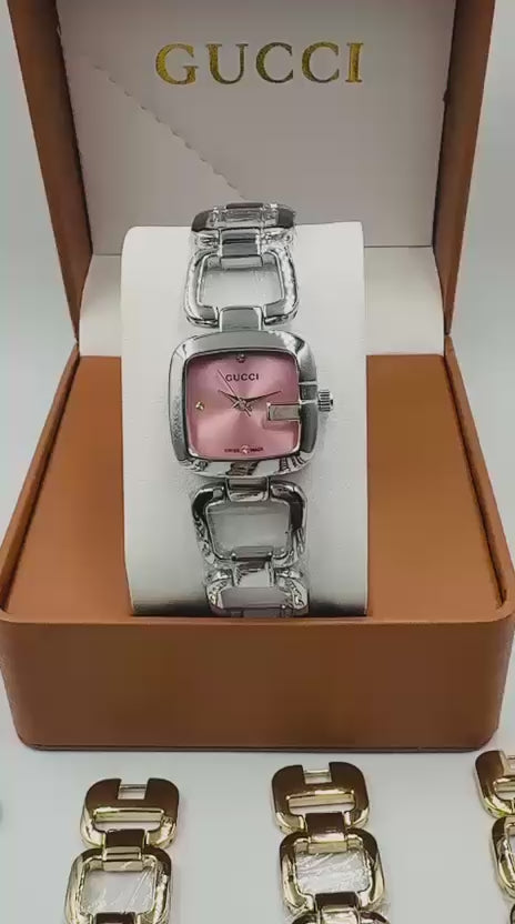 Luxury Women’s Gold Watch Square Case Bracelet Style Elegant Timepiece
