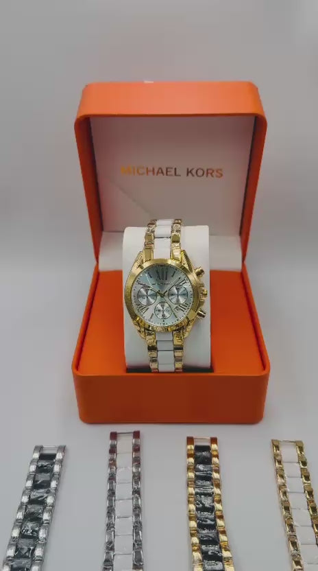 Michael Kors Women’s Chronograph Watch Luxury Stainless Steel Designer Wristwatch
